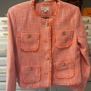 Ann Taylor Loft blazer with stylish frayed edges and great buttons. Size medium.